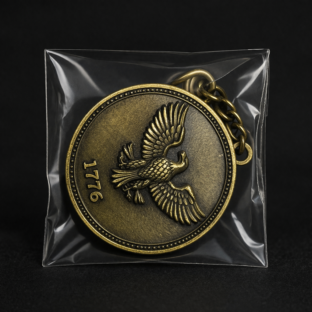 solid metal |1776 American Eagle Keychain * Antique Bronze Finish | Patriotic Gift | Premium EDC Key Ring