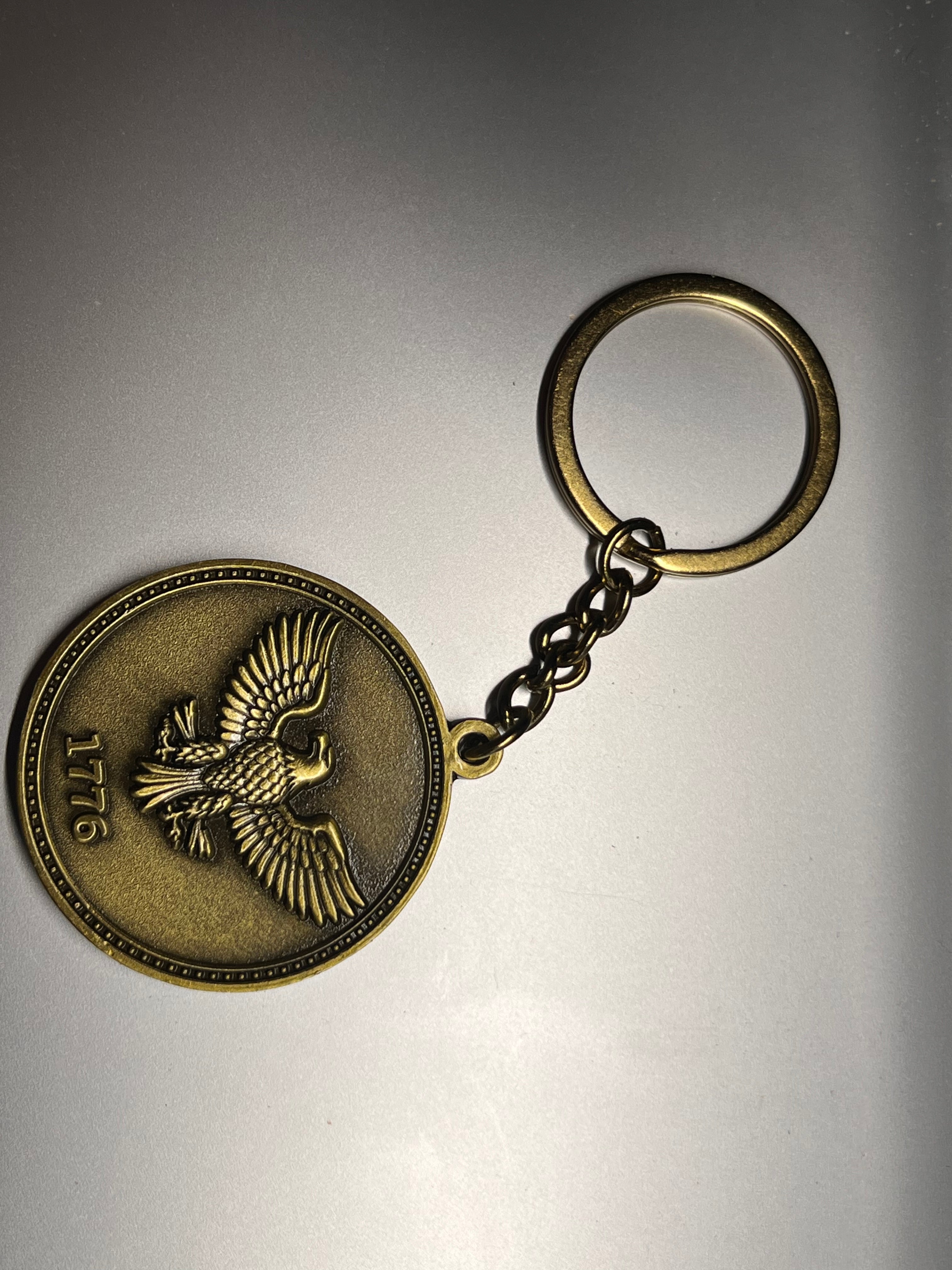 solid metal |1776 American Eagle Keychain * Antique Bronze Finish | Patriotic Gift | Premium EDC Key Ring