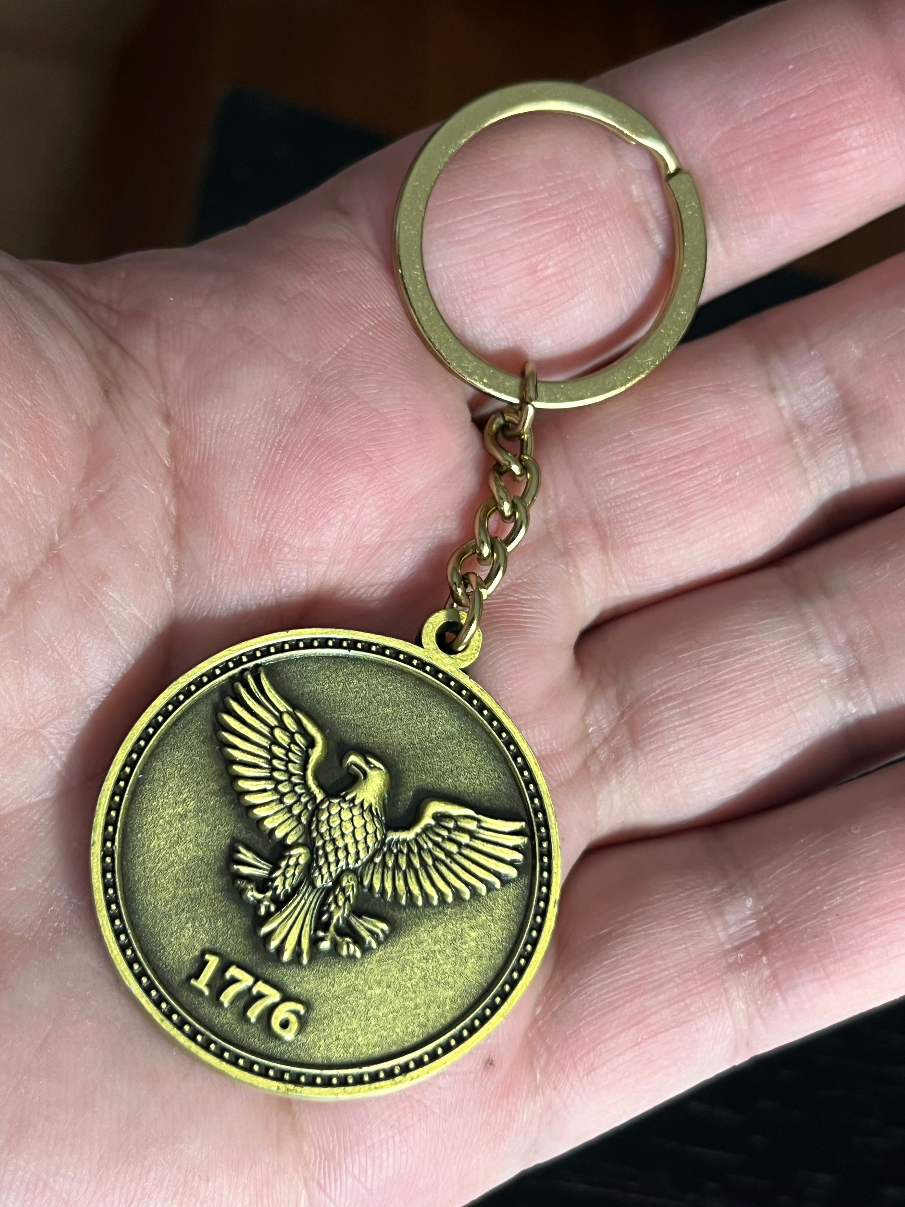 solid metal |1776 American Eagle Keychain * Antique Bronze Finish | Patriotic Gift | Premium EDC Key Ring