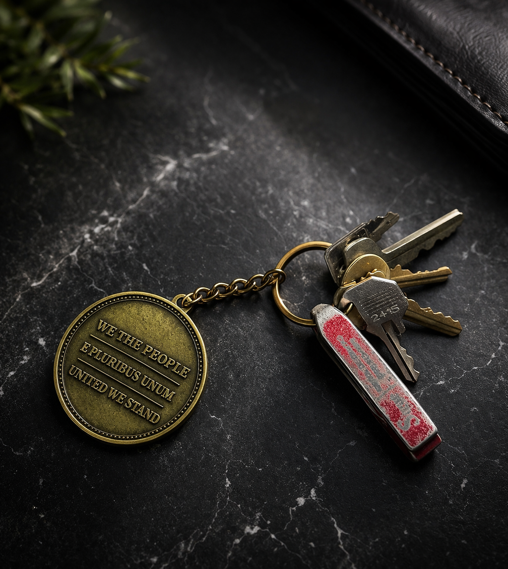 solid metal |1776 American Eagle Keychain * Antique Bronze Finish | Patriotic Gift | Premium EDC Key Ring