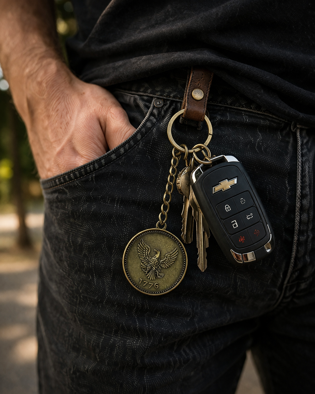 solid metal |1776 American Eagle Keychain * Antique Bronze Finish | Patriotic Gift | Premium EDC Key Ring
