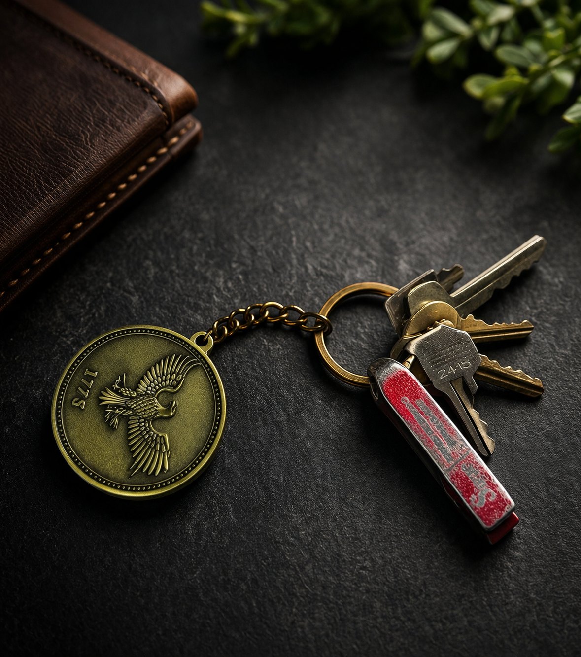 solid metal |1776 American Eagle Keychain * Antique Bronze Finish | Patriotic Gift | Premium EDC Key Ring